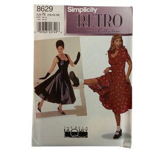 Simplicity 8629 Retro Costume Collection Swing Dress Sewing Pattern Sizes 10-14